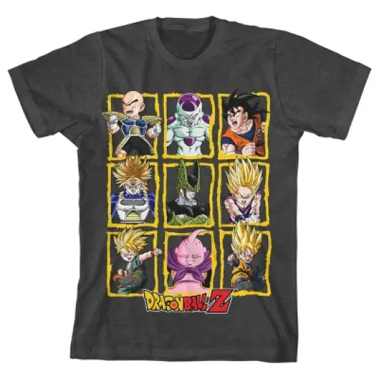 Dragon Ball Z Boxed Characters Boy's Charcoal Heather T-shirt image {5}