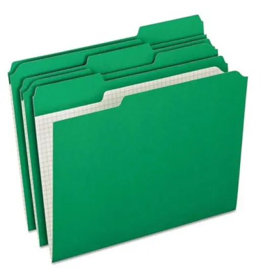 Pendaflex Reinforced Top Tab File Folders 1/3 Cut Letter Green 100/Box R15213BGR image {1}