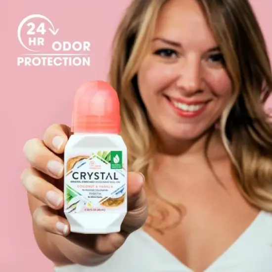 Crystal Mineral Roll-On Deodorant Coconut + Vanilla - 2.25 fl oz image {2}