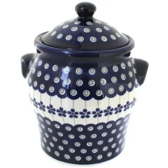 Blue Rose Polish Pottery 1100 Zaklady Large Canister image {4}