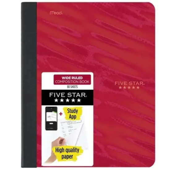 Five Star Active Comp Book Red Wide Ruled 80ct image {7}