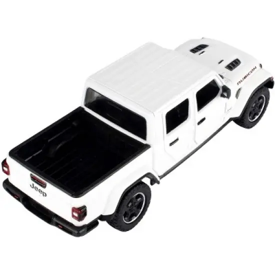 2021 Jeep Gladiator Rubicon (Closed Top) Pickup Truck White 1/24-1/27 Diecast Model Car by Motormax image {1}