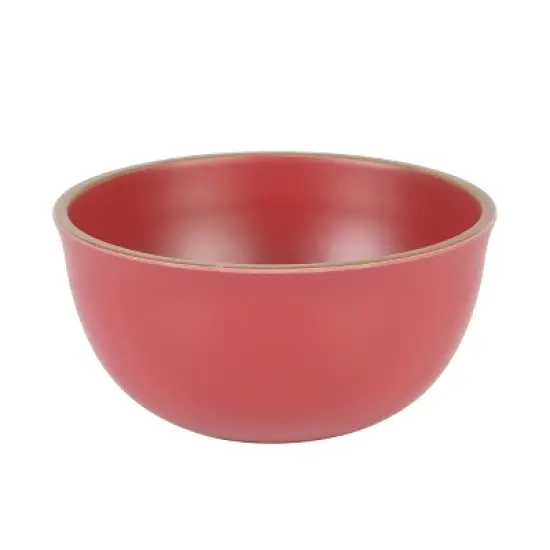 Gibson Home Rockabye 12 Piece Double Bowl Malemine Dinnerware Set in Red image {5}