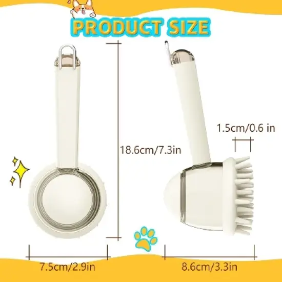 BABYYER Pet Bath Brush for Dogs & Cats - Grooming Brush with Built-in Shampoo Dispenser - Massage Wash Brush for Long & Short Hair image {1}