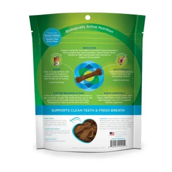 Fruitables Bioactive Dental Chews for Medium Sized Dogs One Month Supply Dog Treats - 10ct image {1}