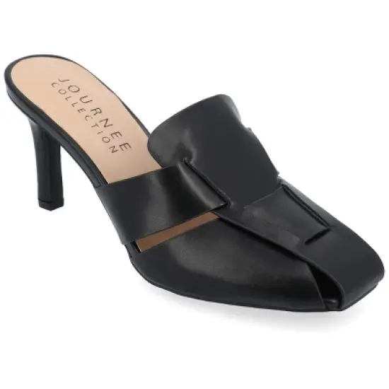 Journee Collection Womens Tristin Slip On Stiletto Square Toe Mule Pumps image {9}