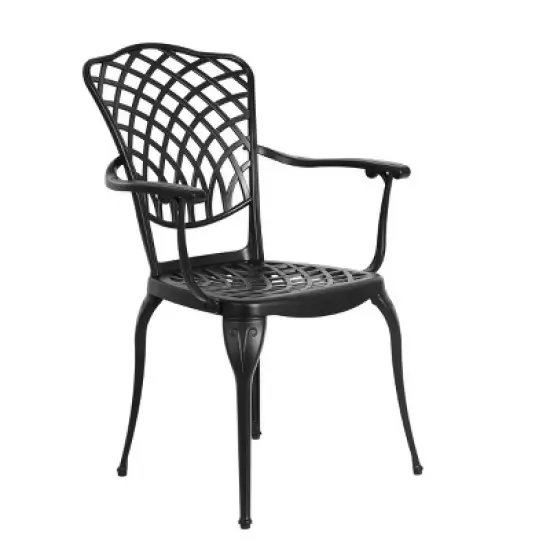 3 Piece Patio Seating Set, Aluminum Bistro Table And Chairs Set Of 2 With Umbrella Hole,All Weather Metal Bistro Table Set -Maison Boucle image {5}