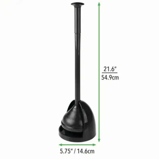 mDesign Toilet Bowl Plunger Set with Drip Tray, Compact Storage image {5}