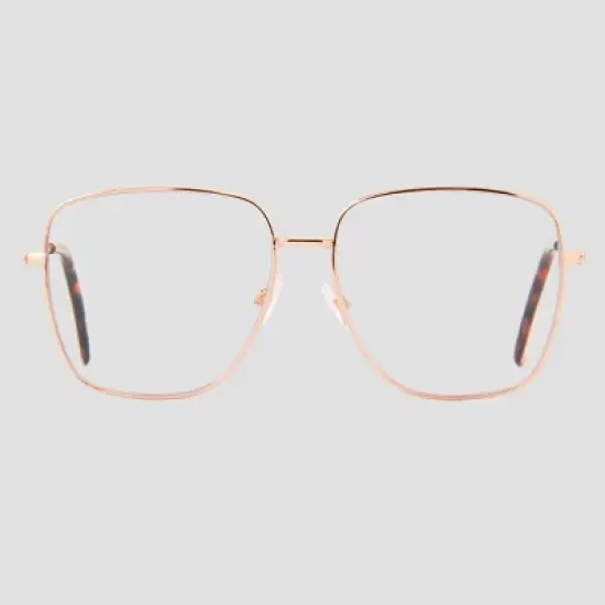 Women's Satin Metal Square Blue Light Filtering Reading Glasses - Universal Thread&trade; Metallic Gold Diopter image {2}