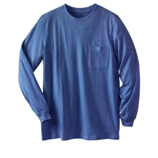 KingSize Men's Big & Tall Shrink-Less&trade; Lightweight Long-Sleeve Crewneck Pocket T-Shirt image {11}