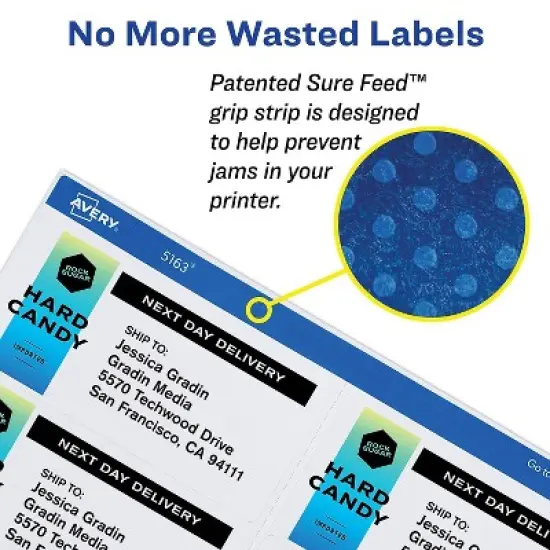 Avery Vibrant Color-Printing Shipping Labels 2 x 3 3/4 White 200/Pack 6873 image {1}