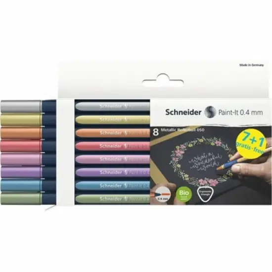 Schneider Paint-It 050 Metallic Rollerball Set 0.4 mm Assorted Colors - Pack of 8 image {2}