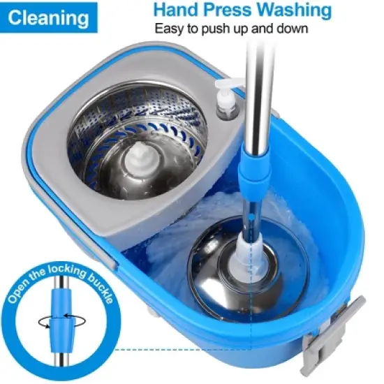 Spin Mop Bucket Set with Wheels image {6}