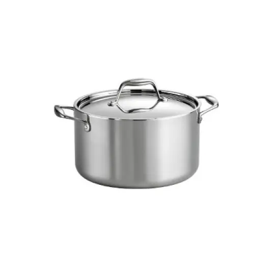 Tramontina Tri-Ply Clad Stainless Steel 6-Quart Sauce Pot with Lid, Induction-Ready Pot, Dishwasher-Safe, NSF-Certified, Made in Brazil image {1}