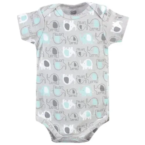 Luvable Friends Baby Boy Cotton Bodysuits, Boy Basic Elephant image {1}