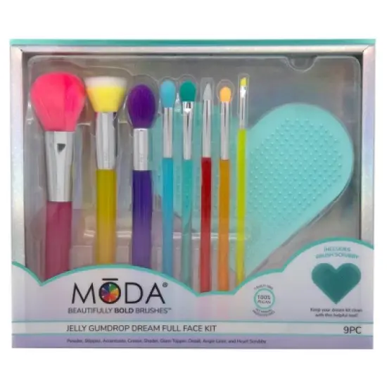 MODA Brush Jelly Gumdrop Dream Full Face Makeup Brush Gift Set- 9pc image {3}
