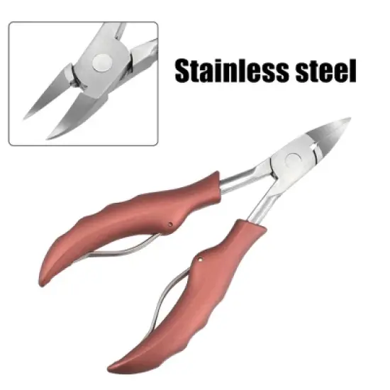 Unique Bargains Toe Nail Clippers Professional Nail Clipper Kit for Travel or Home Pink Stainless Steel image {2}