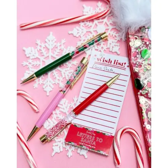 Letters To Santa 3-Pack Trapped Confetti Ballpoint Pen Set image {3}