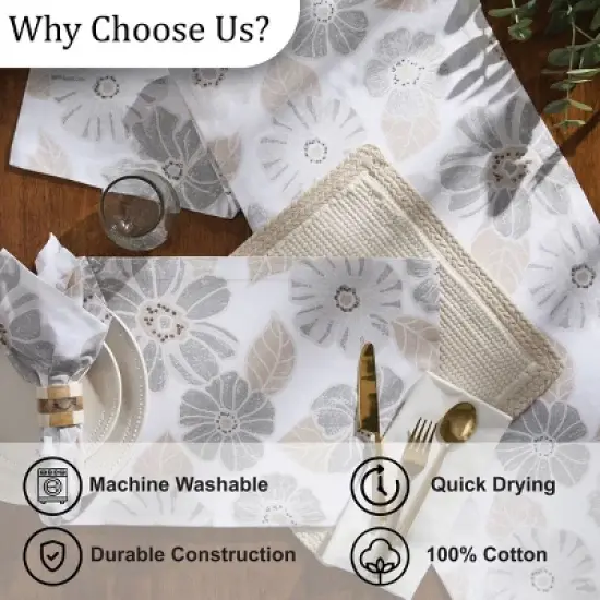 Split P Petals Beige Floral Placemat Set of 4 image {4}