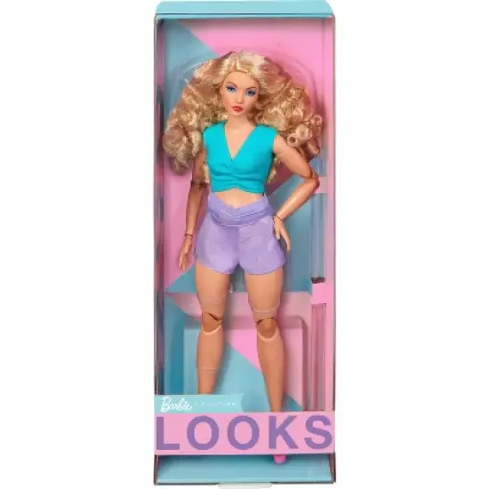 Barbie Looks Doll with Blonde Hair and Purple Shorts image {5}