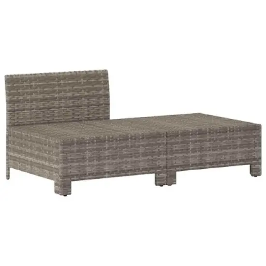 vidaXL Garden Lounge Set Gray Poly rattan Medium Lightweight image {2}