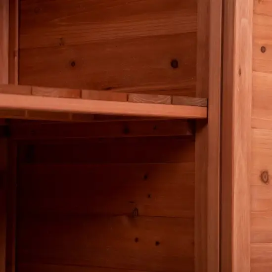 Cesicia Outdoor 39 x 19.1 x 37.4 inch Potting Bench Table,Storage Cabinet with 2-Tier Shelves and Side Hook, Orange image {5}