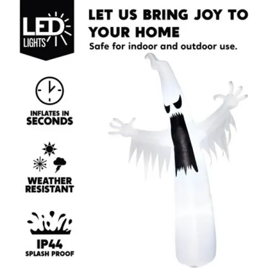 Joyfy 12 FT Halloween Inflatable Outdoor Decoration, Towering Terrible Ghost Inflatable with Built-in LED for Halloween Party Yard Outdoor Decoration image {1}