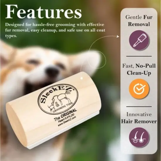 SleekEZ 5 Inch Dog Brush for Shedding and Grooming image {4}