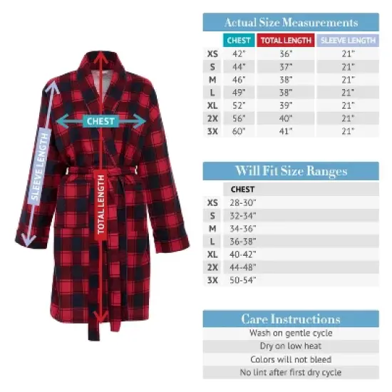 Women's Soft Cotton Flannel Robe, Plaid Bathrobe image {3}