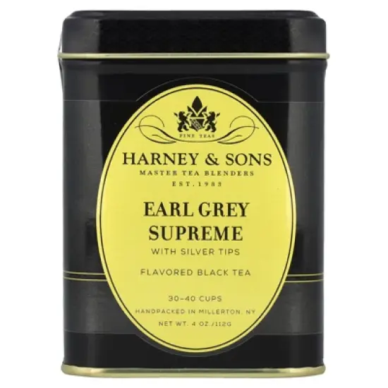 Harney & Sons Black Tea, Earl Grey Supreme with Silver Tips, 4 oz (112 g) image {2}