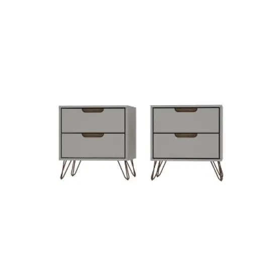 Set of 2 Rockefeller 2 Drawer Nightstands - Manhattan Comfort image {15}