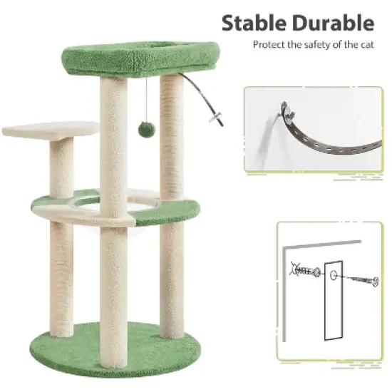 Yaheetech 35.5" Tall Ocean Cat Tree with Natural Sisal for Kittens image {6}