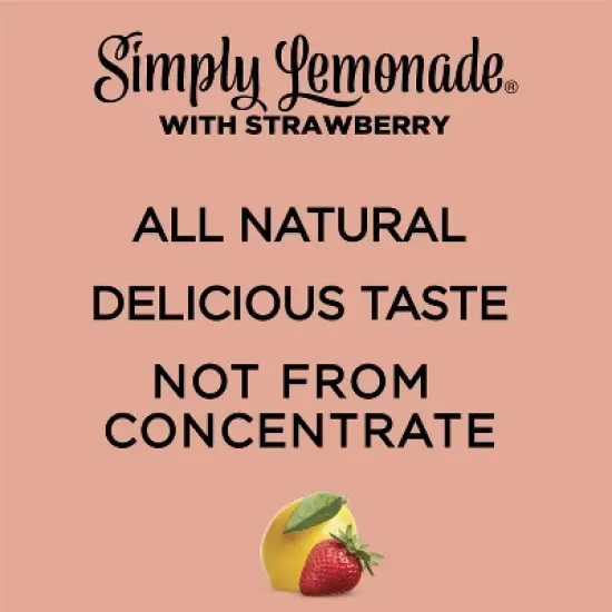 Simply Lemonade with Strawberry Juice - 52 fl oz image {1}