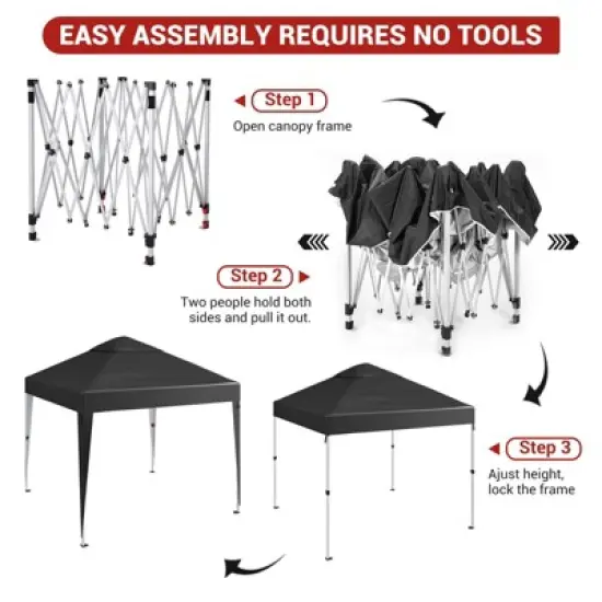 10 x 10 FT Pop Up Canopy Tent, Commercial Portable Canopy with Wheeled Carry Bag, Waterproof Party Tent for Patio, Garden image {4}