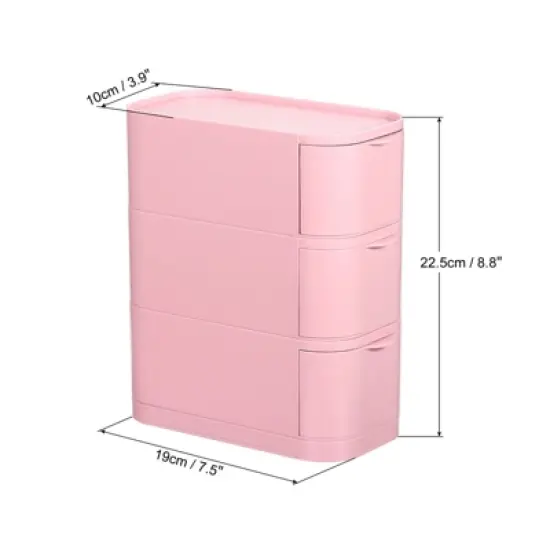 Unique Bargains Plastic Stackable Desk Organizer Makeup Brush Stationery Box Storage Drawer 1 Pc image {1}
