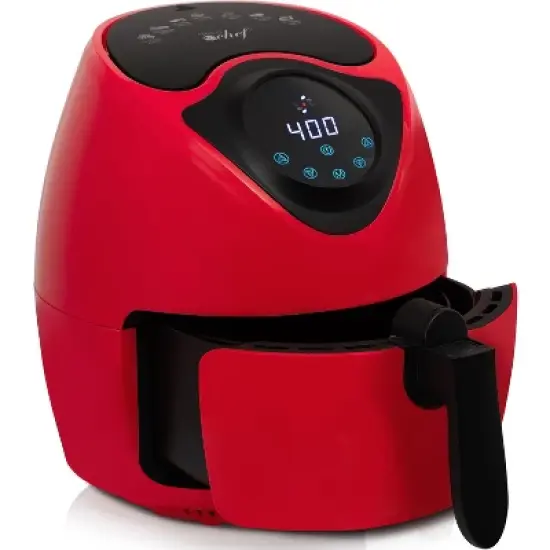 Deco Chef 3.7QT Personal Digital Air Fryer, 7 One-Touch Cooking Programs, 1300W, Red image {8}