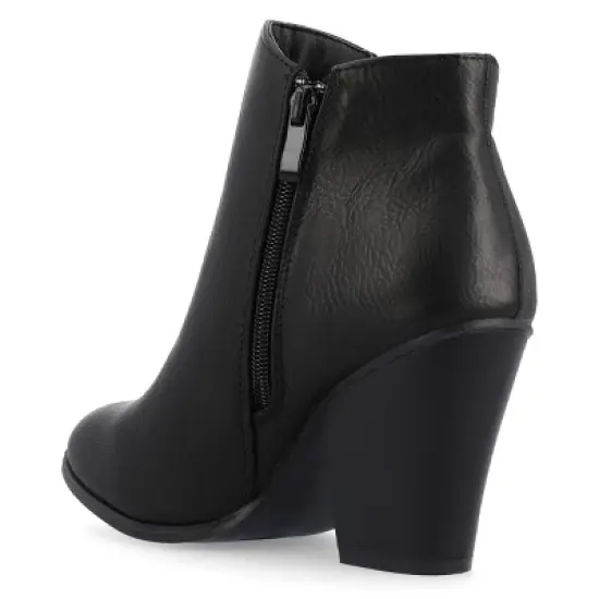 Journee Collection Womens Vally Inside Zip Stacked Heel Booties image {6}