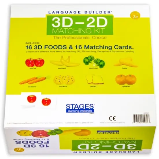 Stages Learning Materials Language Builder 3D-2D Matching Kit, Foods image {1}