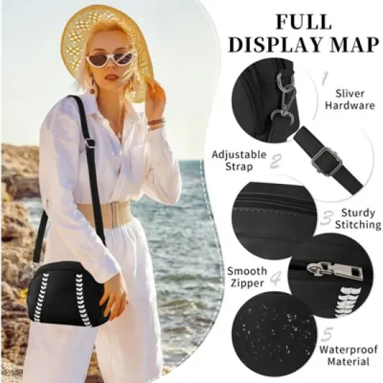 FATMOON Baseball Crossbody Purses for Women Mom Sport Small Baseball Shoulder Bag Vegan Leather Softball Handbags image {3}