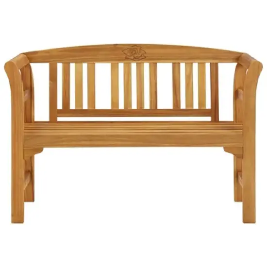 vidaXL Outdoor Patio Bench Garden Park Bench with Armrests Solid Wood Acacia - 44.9" image {6}