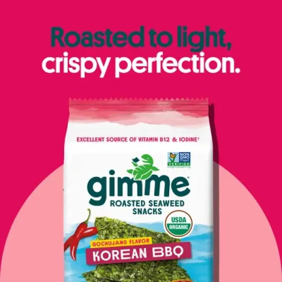 gimMe Organic Roasted Seaweed Snack Korean BBQ - 0.32oz image {3}