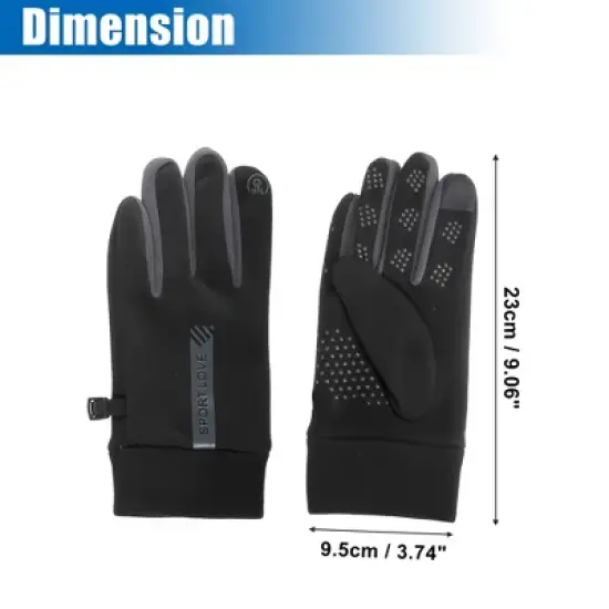 Unique Bargains Riding Warm Gloves Waterproof 4 Way Stretch Inner Gloves 1 Pair image {2}