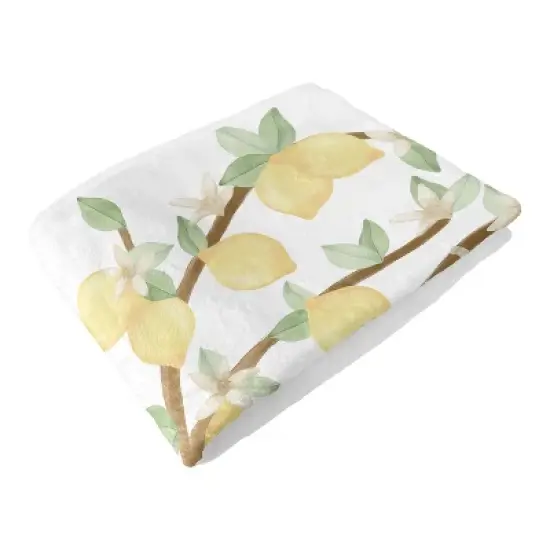 Sweet Jojo Designs Girl Baby Milestone Blanket Lemon Yellow Green and Beige image {4}