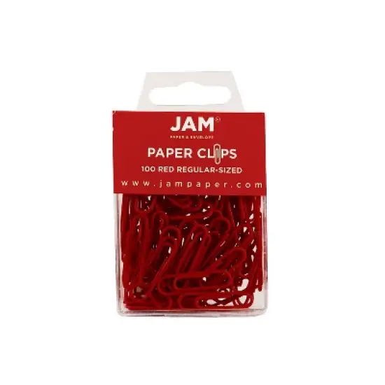 JAM Paper Colored Standard Paper Clips Small 1 Inch Red Paperclips 2185200B image {1}