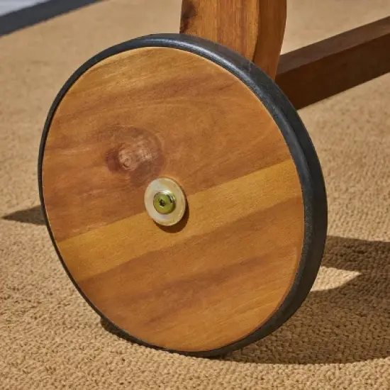 Perla Acacia Wood Double Chaise Lounge - Christopher Knight Home image {5}