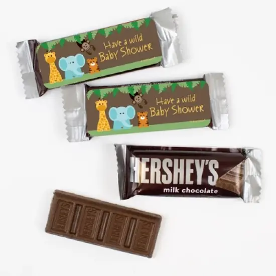 44 Pcs Baby Shower Candy Hershey's Snack Size Chocolate Bar Party Favors (19.8 oz, Approx. 44 Pcs) - Jungle Safari image {2}