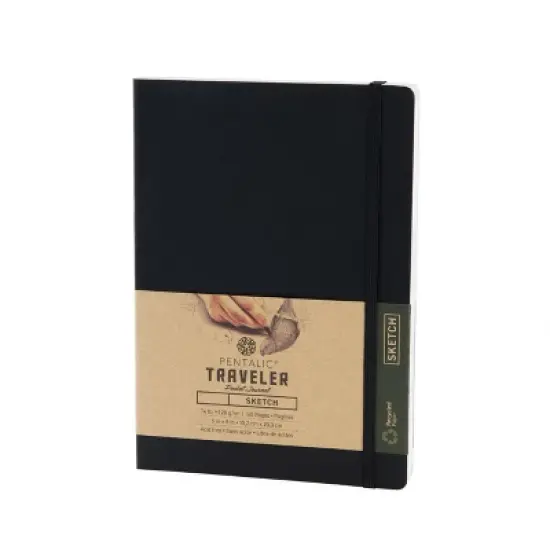 Pentalic 6"x 8" Traveler Pocket Sketching Journal, 2 pack, Black image {4}