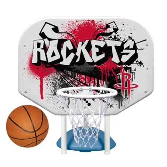 Poolmaster Graffiti Collection NBA Houston Rockets Pro Poolside Hoop Set Durable All-Weather Base image {6}