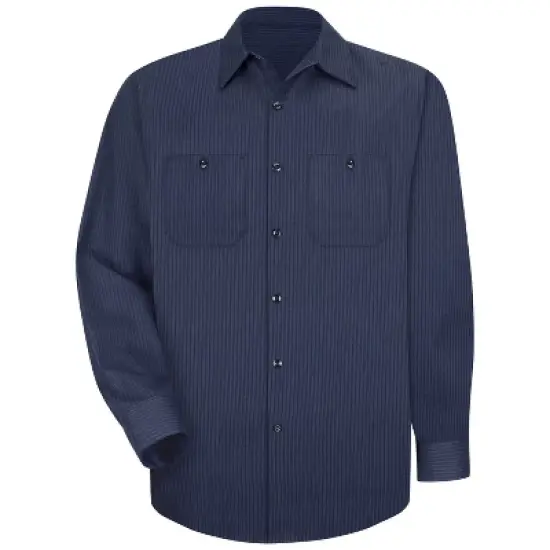Red Kap&reg; Men's Long Sleeve Durastripe&reg; Work Shirt image {1}