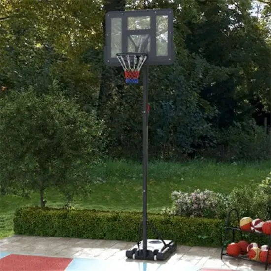 YONWAY Portable Basketball Hoop, 7.7-10' Height Adjustable Basketball Goal with 43" Shatterproof Backboard, Wheels,Fillable Base for Youth, Adults image {8}